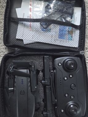 Black Foldable Drone with Controller - Compact Portable Quadcopter